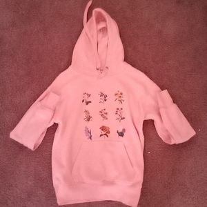 Light Pink flower hoodie (S)